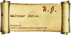 Weltner Júlia névjegykártya