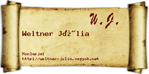 Weltner Júlia névjegykártya